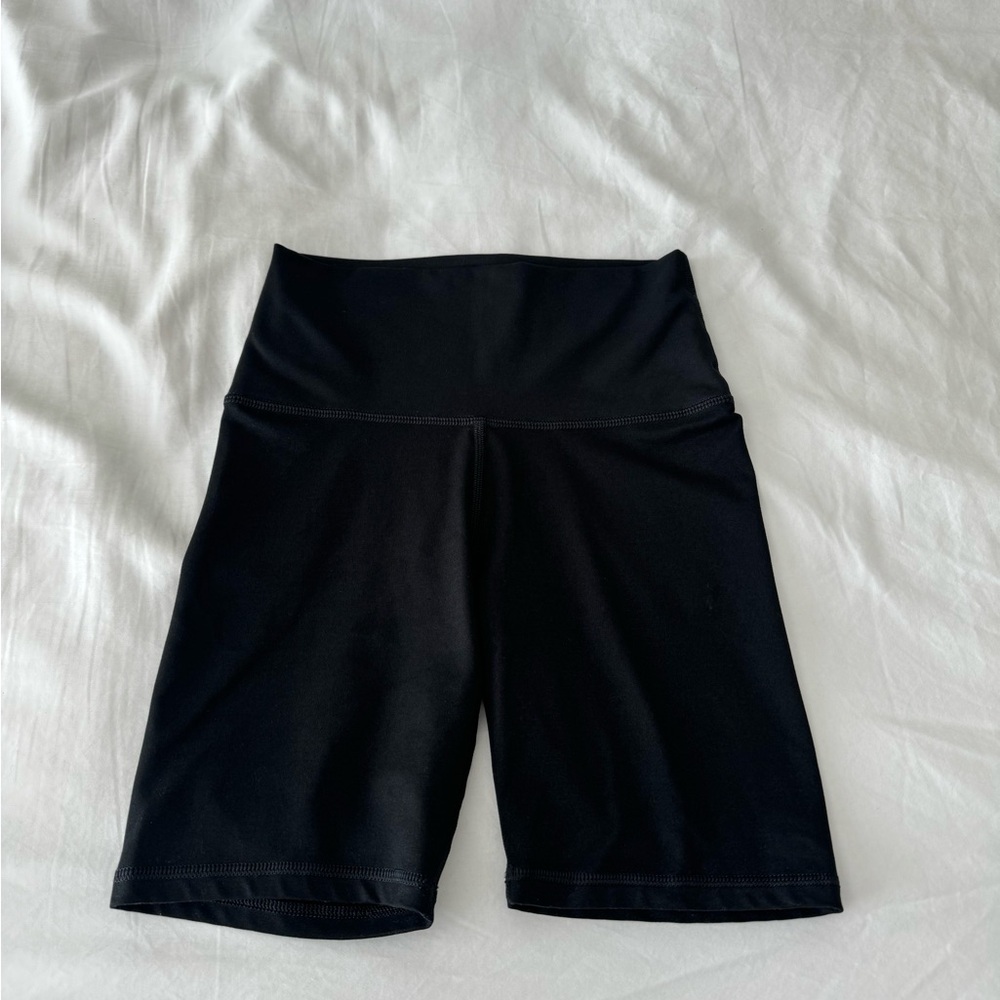 Solid Black Biker Shorts